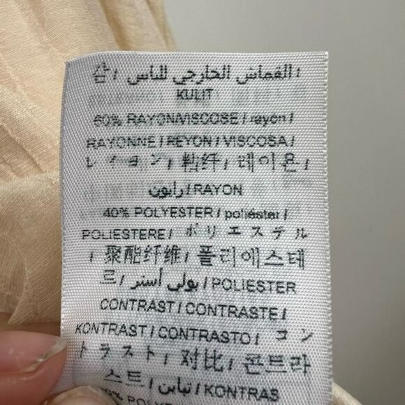 Guess Women's Small Beige Tunic Peasant Midi Dress Flutter Sleeves Cold Shoulder - Picture 9 of 12